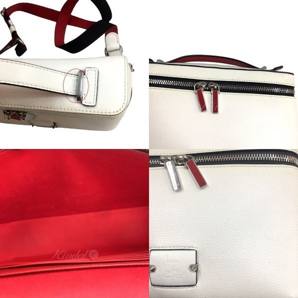 Christian Louboutin Kypi Pouch Shoulder Bag White Red - Picture 3 of 9